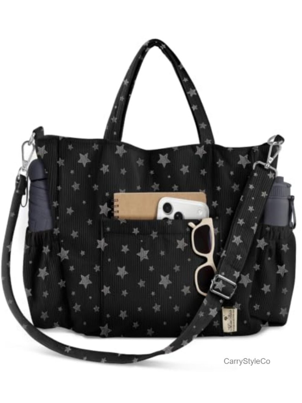 Corduroy Crossbody Tote Bag Adjustable Strap Everyday